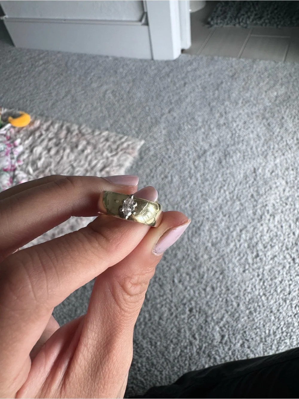 14k solid gold natural diamond ring